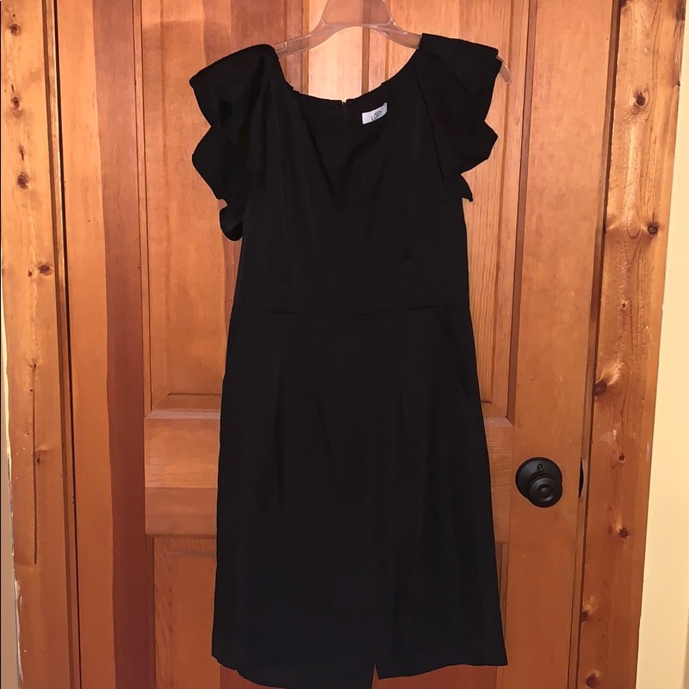 Ann Taylor Loft Sateen Cap Flutter sleeve dress